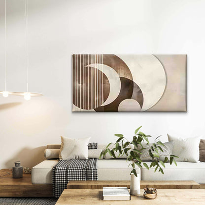 Geometric Abstract Arcs Wall Art Canvas Office Home Room Framed 120x60cm - Bella Home Decor