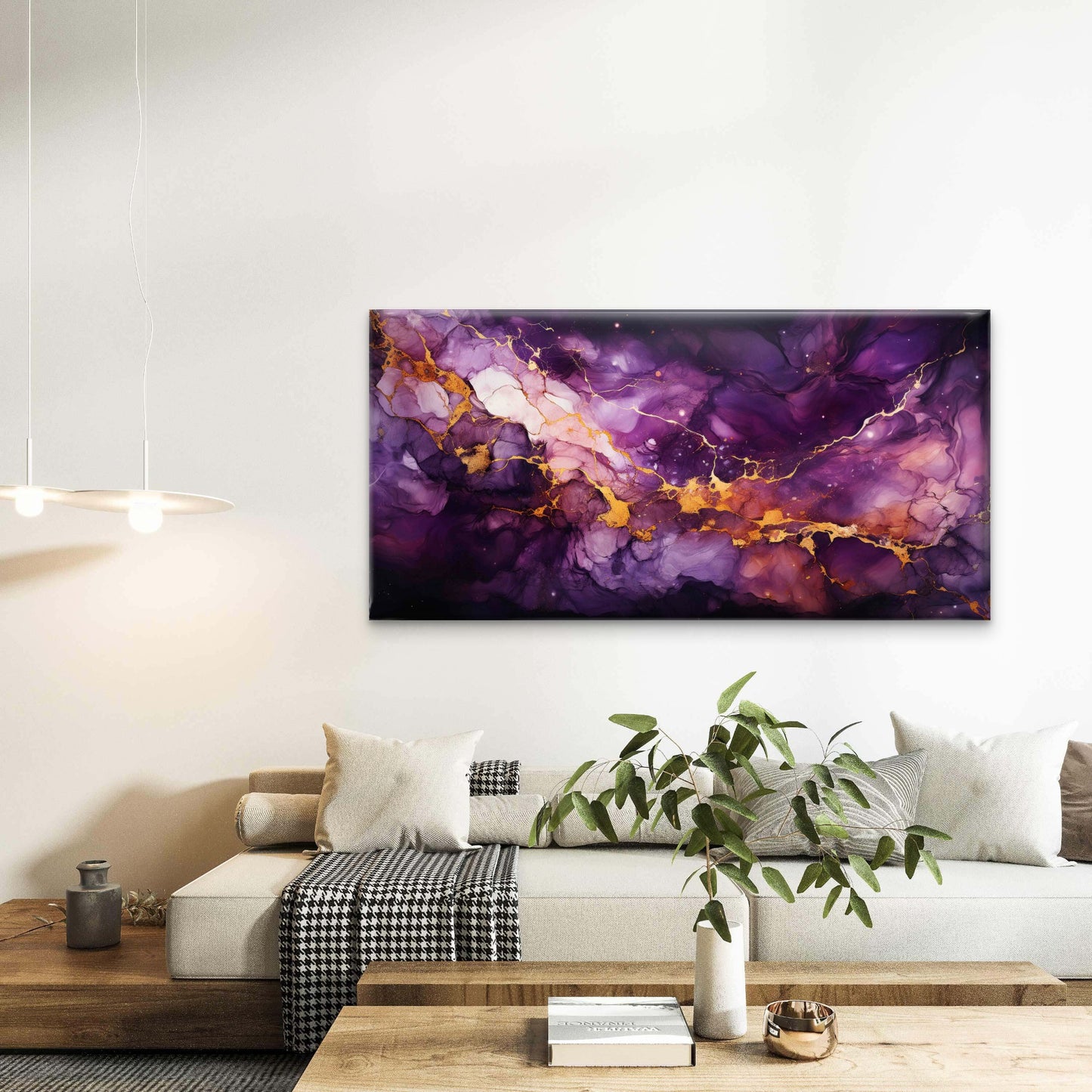 Abstract With Marble Elements Wall Art Canvas Office Home Room Framed 120x60cm - Bella Home Decor