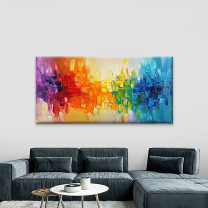 Abstract Color Blocks Wall Art Canvas Office Home Room Framed 120x60cm