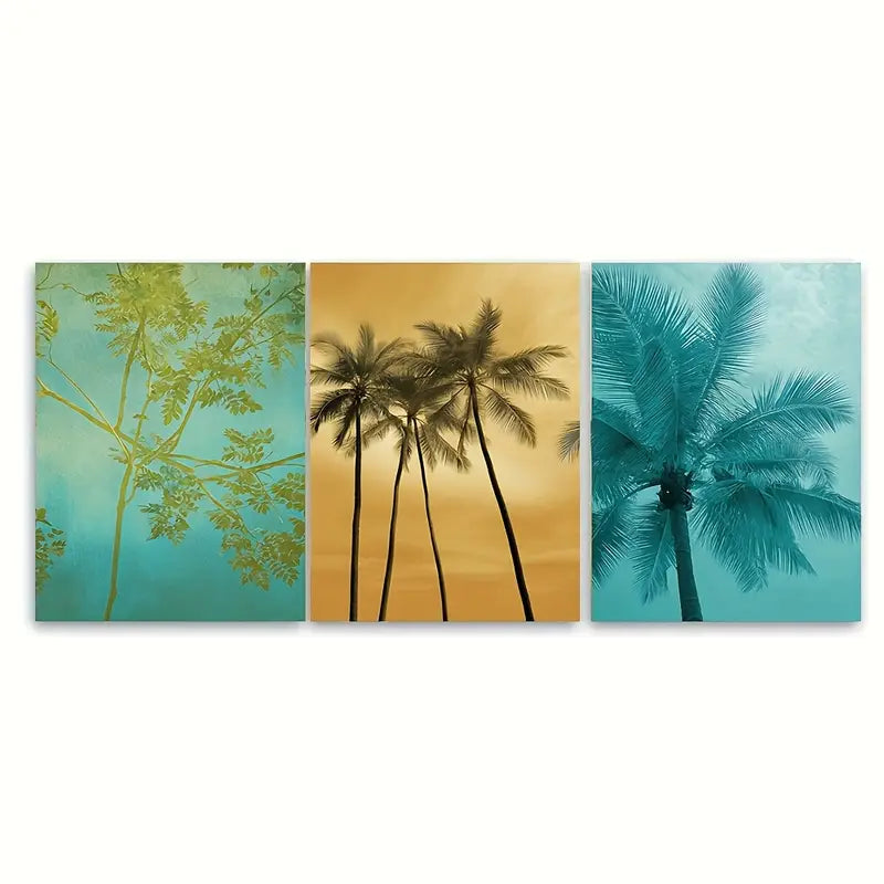 3pcs Dominican Art, Botanical Decor Metal Print Ready to Hang Art - Bella Home Decor