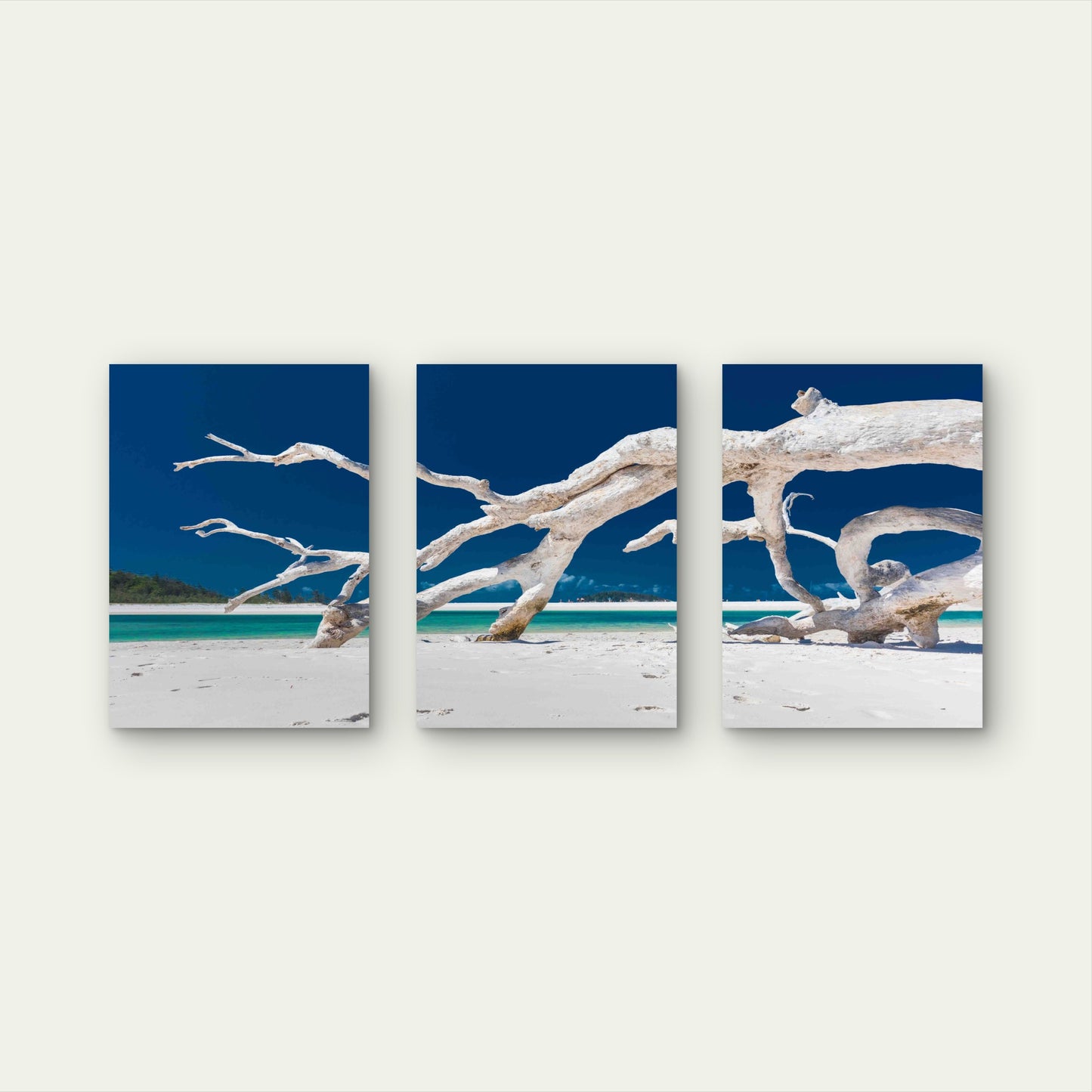 3pcs Whitehaven Beach With White Sand Metal Print Ready to Hang Art