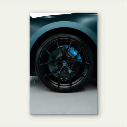 Wheel Of A Bugatti Chiron Sport 40x60cm Metal Print Ready to Hang