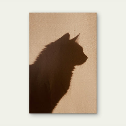 A Shadow of a Cat on a Wall 40x60cm Metal Print Ready to Hang