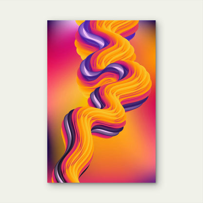 Vibrant, Flowing, and Twisted Design 40x60cm Metal Print Ready to Hang