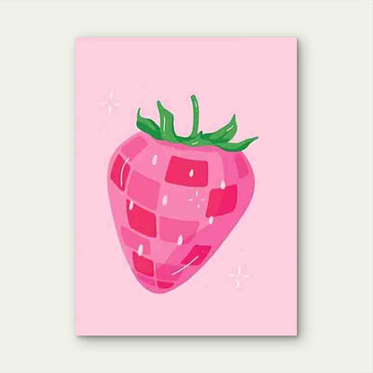 Abstract Strawberry 60x90cm Metal Print Ready to Hang - Bella Home Decor
