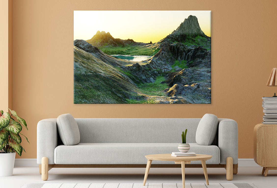 Realistic 3D Render of Lake Wall Art Decor 100% Australian Made