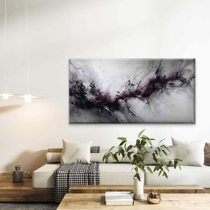 Abstract Ink Marble Design Wall Art Canvas Office Home Room Framed 120x60cm - Bella Home Decor