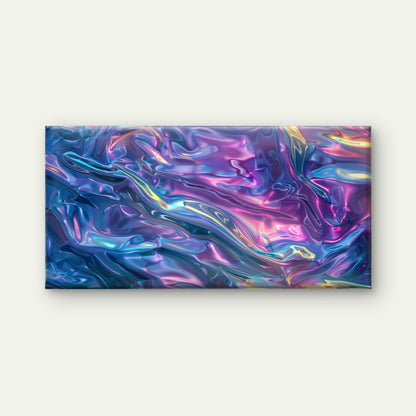 Holographic Liquid Waves Wall Art Canvas Office Home Room Framed 120x60cm - Bella Home Decor