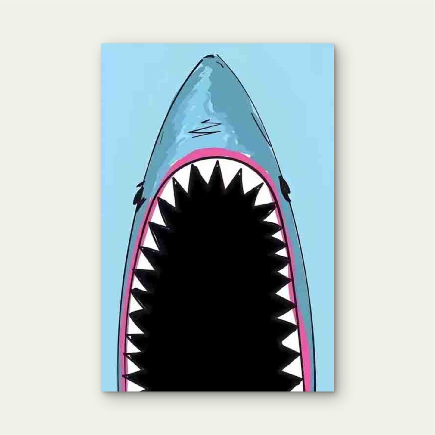 Open Mouth And Sharp Teeth 60x90cm Metal Print Ready to Hang - Bella Home Decor