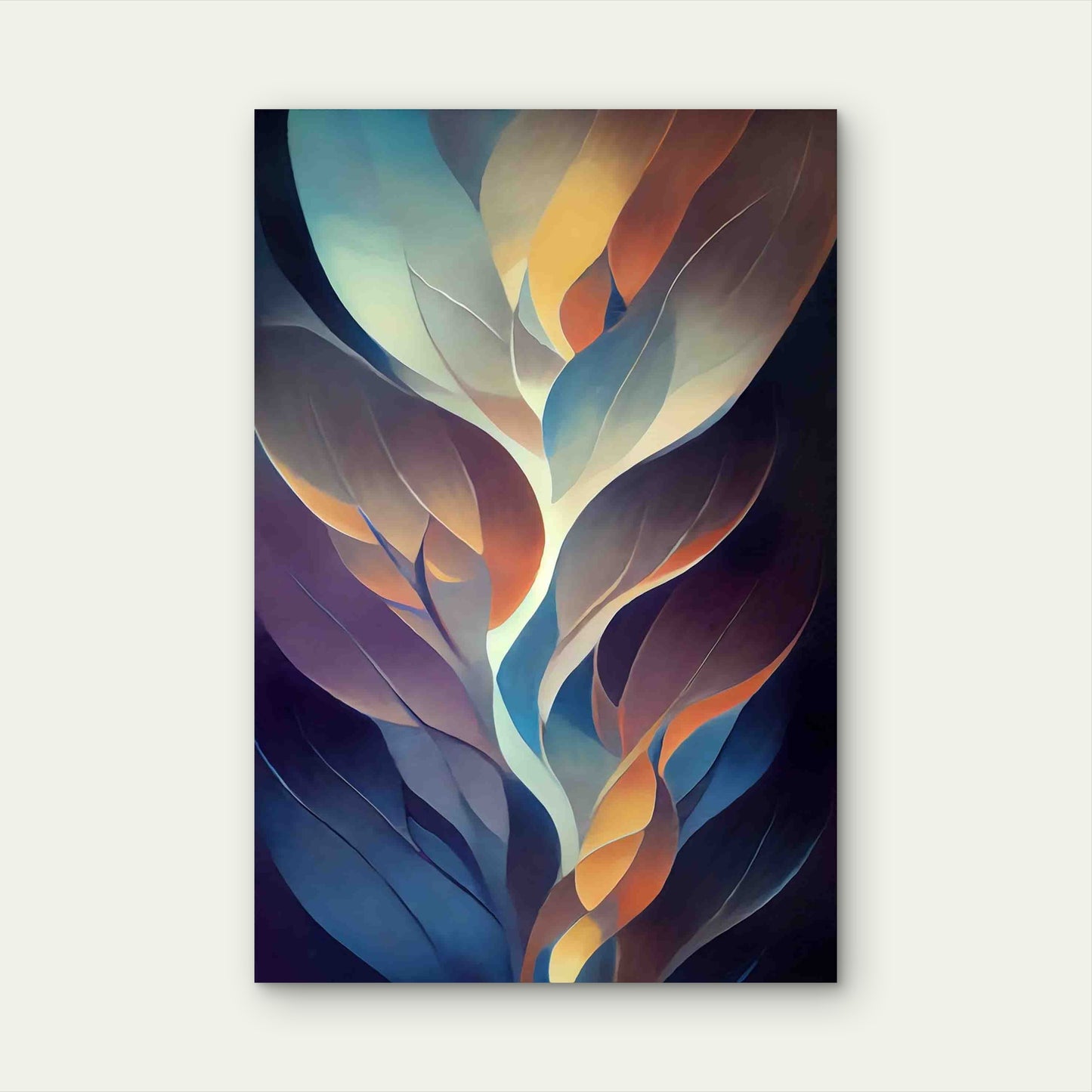 Tree Life Abstract With Growing Lines 60x90cm Metal Print Ready to Hang