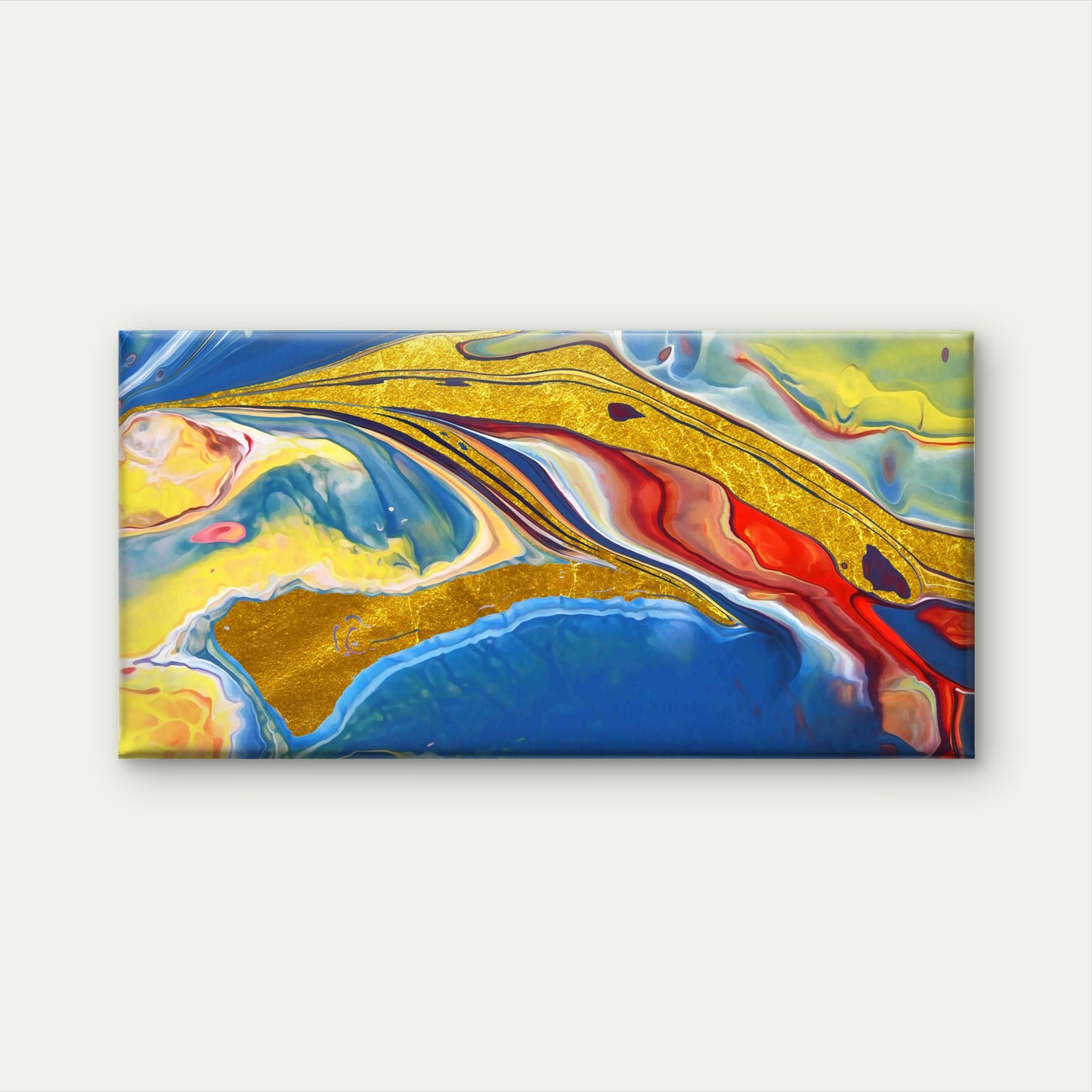 Abstract Painting Fluid Art Wall Art Canvas Office Home Room Framed 120x60cm
