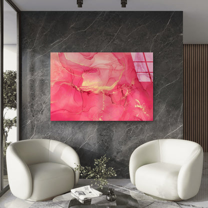 Abstract Pink Magenta Tempered Glass Printing Wall Art Australian Made Quality