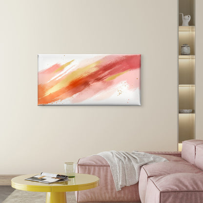 Pink Orange Gold Fluid Blush Wall Art Canvas Office Home Room Framed 120x60cm