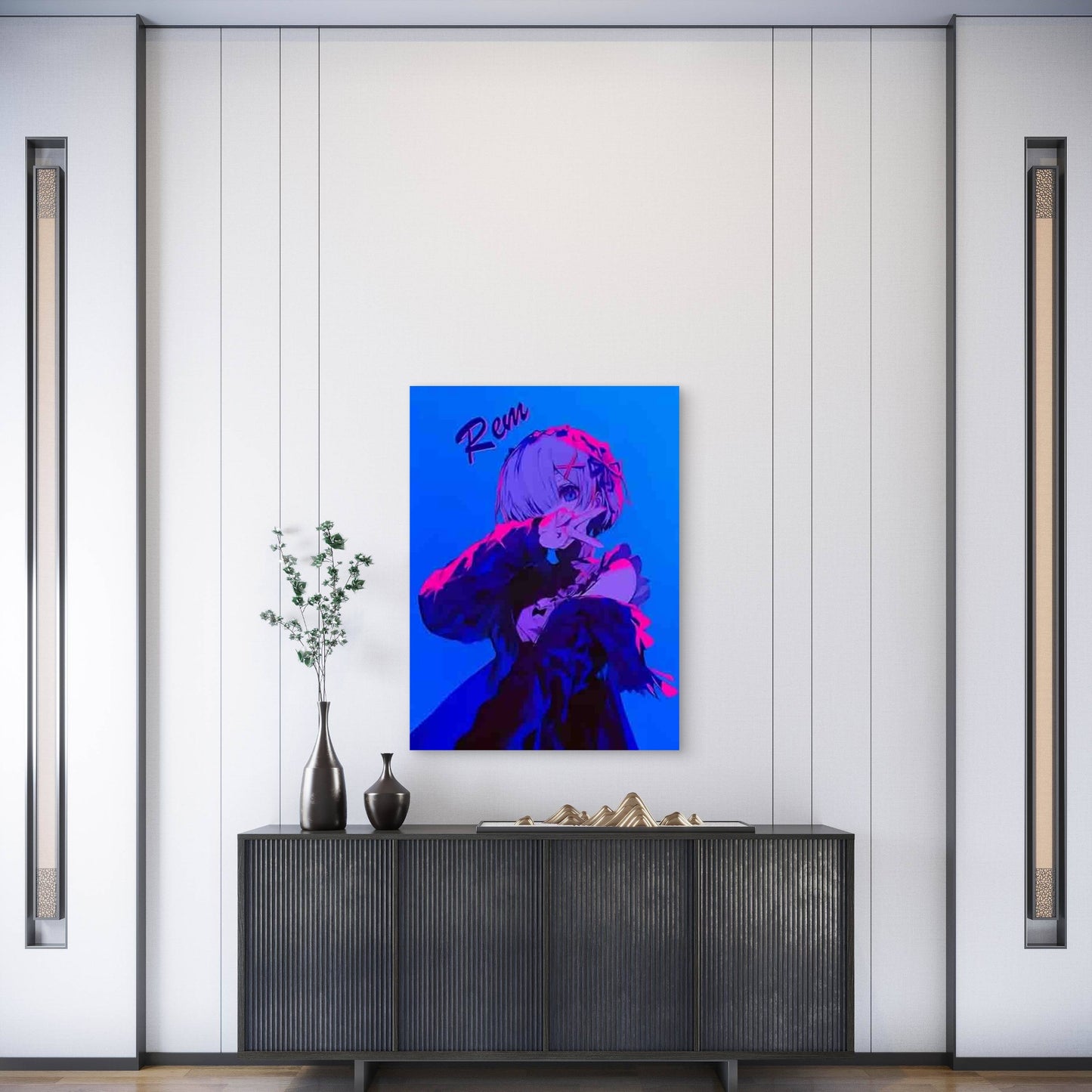 Rem Anime Illustration 60x90cm Metal Print Ready to Hang - Bella Home Decor