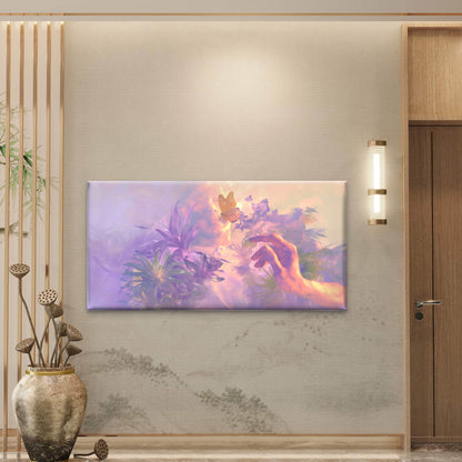 Abstract Hand Reaching Butterfl Wall Art Canvas Office Home Room Framed 120x60cm