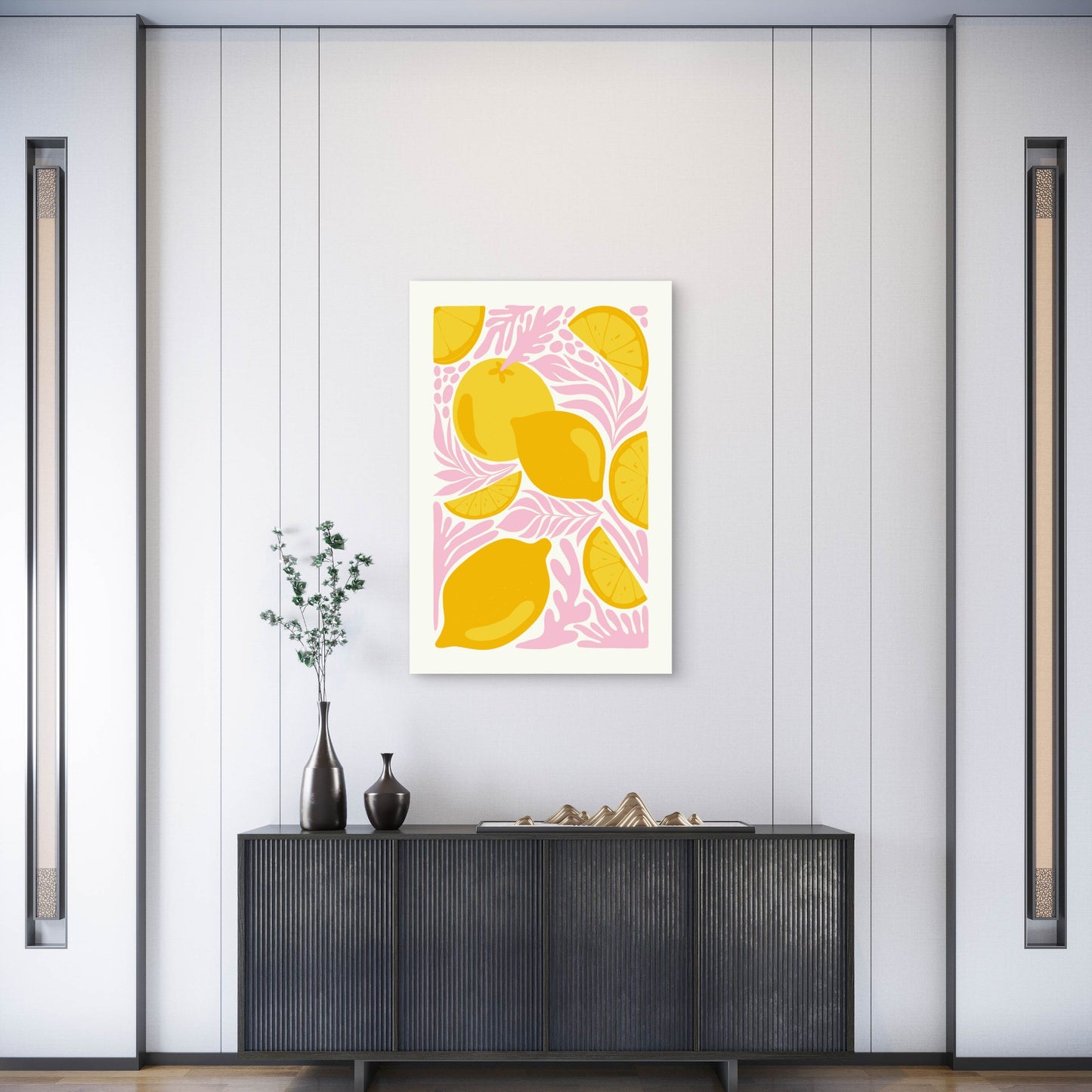Cute Lemons 60x90cm Metal Print Ready to Hang
