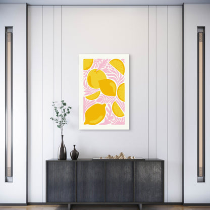 Cute Lemons 60x90cm Metal Print Ready to Hang