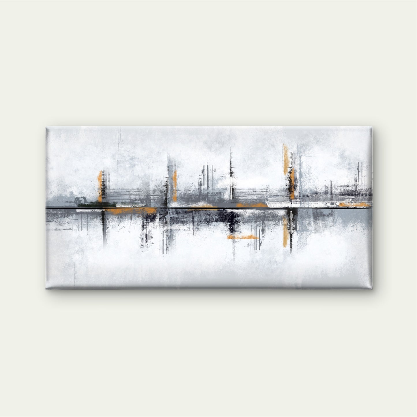 Black Grey Splash Horizon Wall Art Canvas Office Home Room Framed 120x60cm