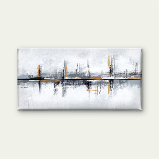 Black Grey Splash Horizon Wall Art Canvas Office Home Room Framed 120x60cm