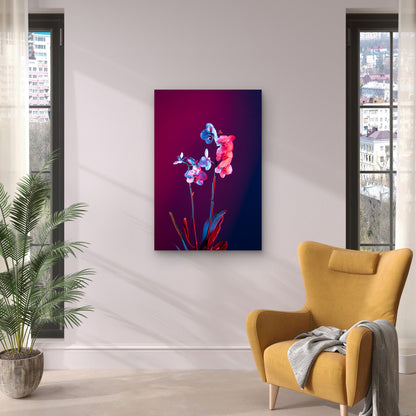 Orchid Flower Against Gradient Background 40x60cm Metal Print Ready to Hang