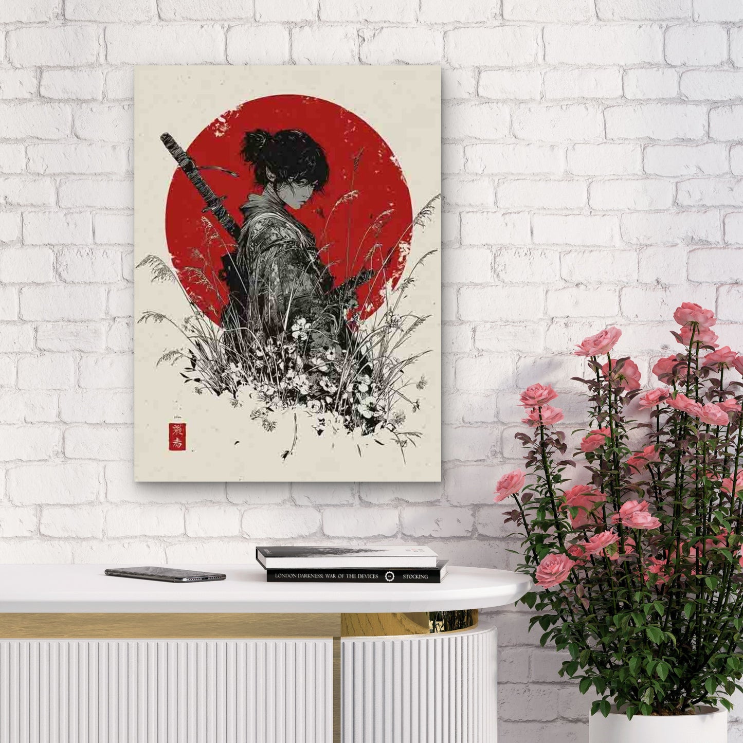Manga-Style Japanese Artwork 60x90cm Metal Print Ready to Hang - Bella Home Decor