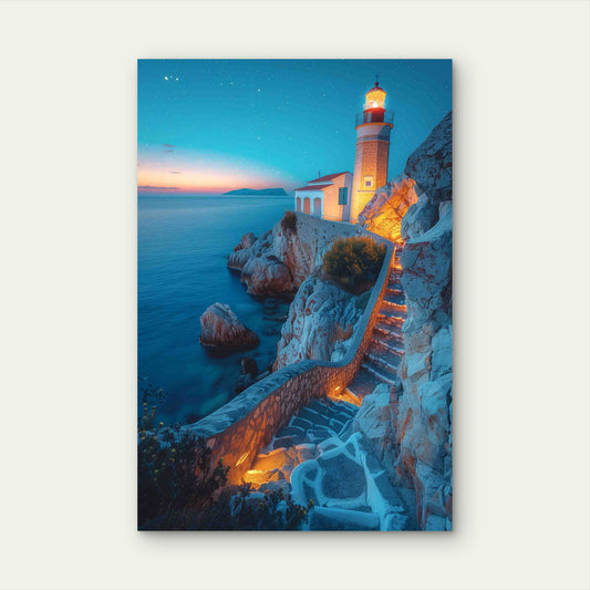 Nature Landscape With Starry Clear Sky 40x60cm Metal Print Ready to Hang