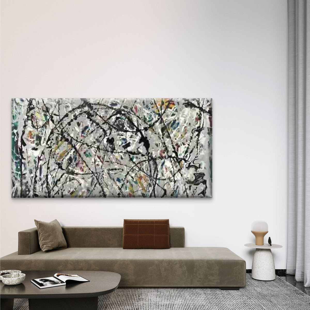 Abstract Drip Paint Splatter Wall Art Canvas Office Home Room Framed 120x60cm