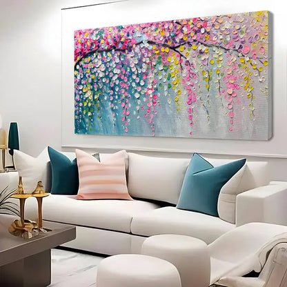 Vibrant Abstract Tree  wall canvas office home room framed 120x60cm - Bella Home Decor