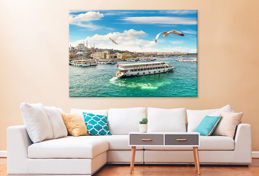 Golden Horn View with Mosque Wall Art Decor 100% Australian Made