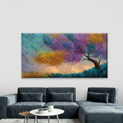 Colorful Abstract Tree Design Wall Art Canvas Office Home Room Framed 120x60cm