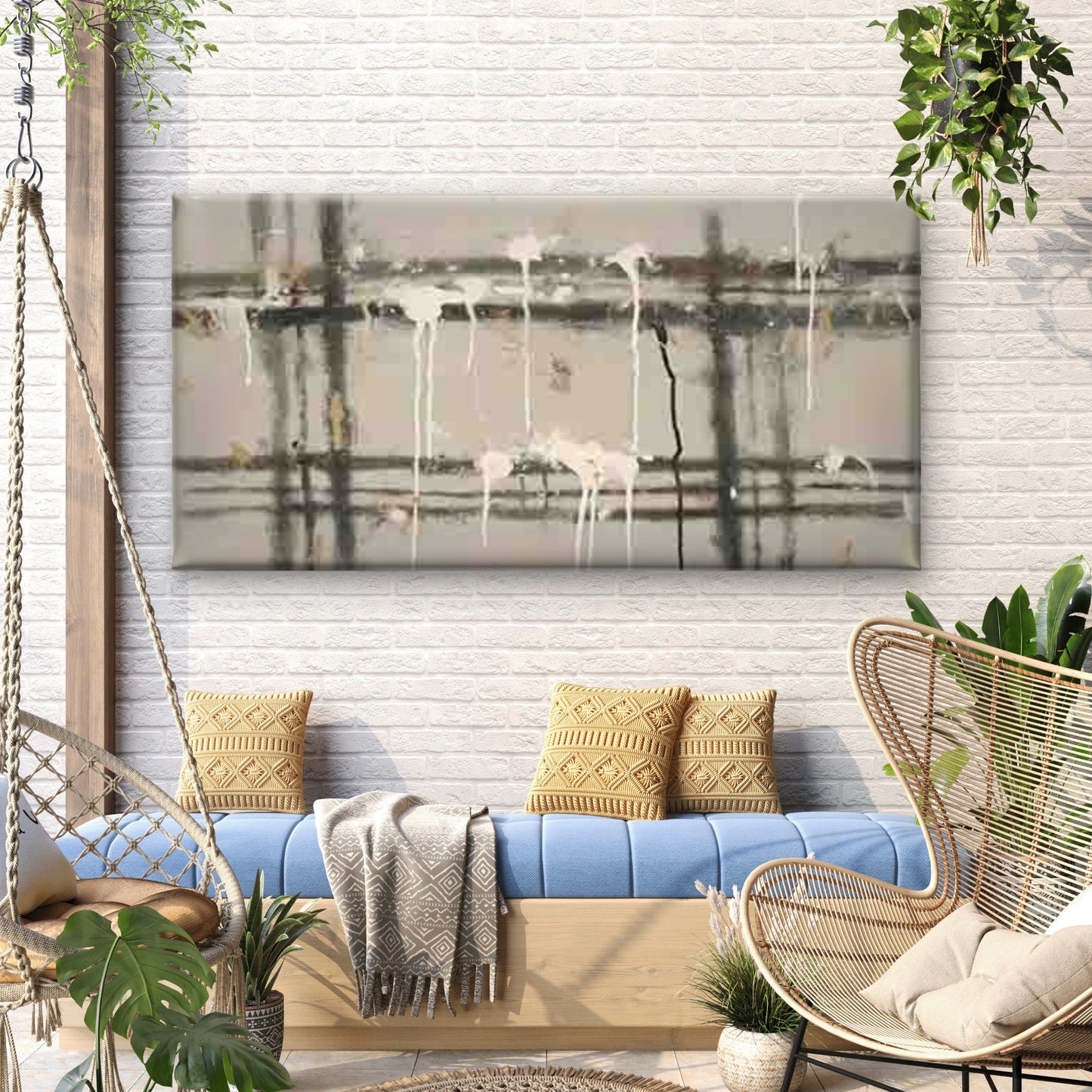 Black White Gray Abstract Grid Wall Art Canvas Office Home Room Framed 120x60cm - Bella Home Decor