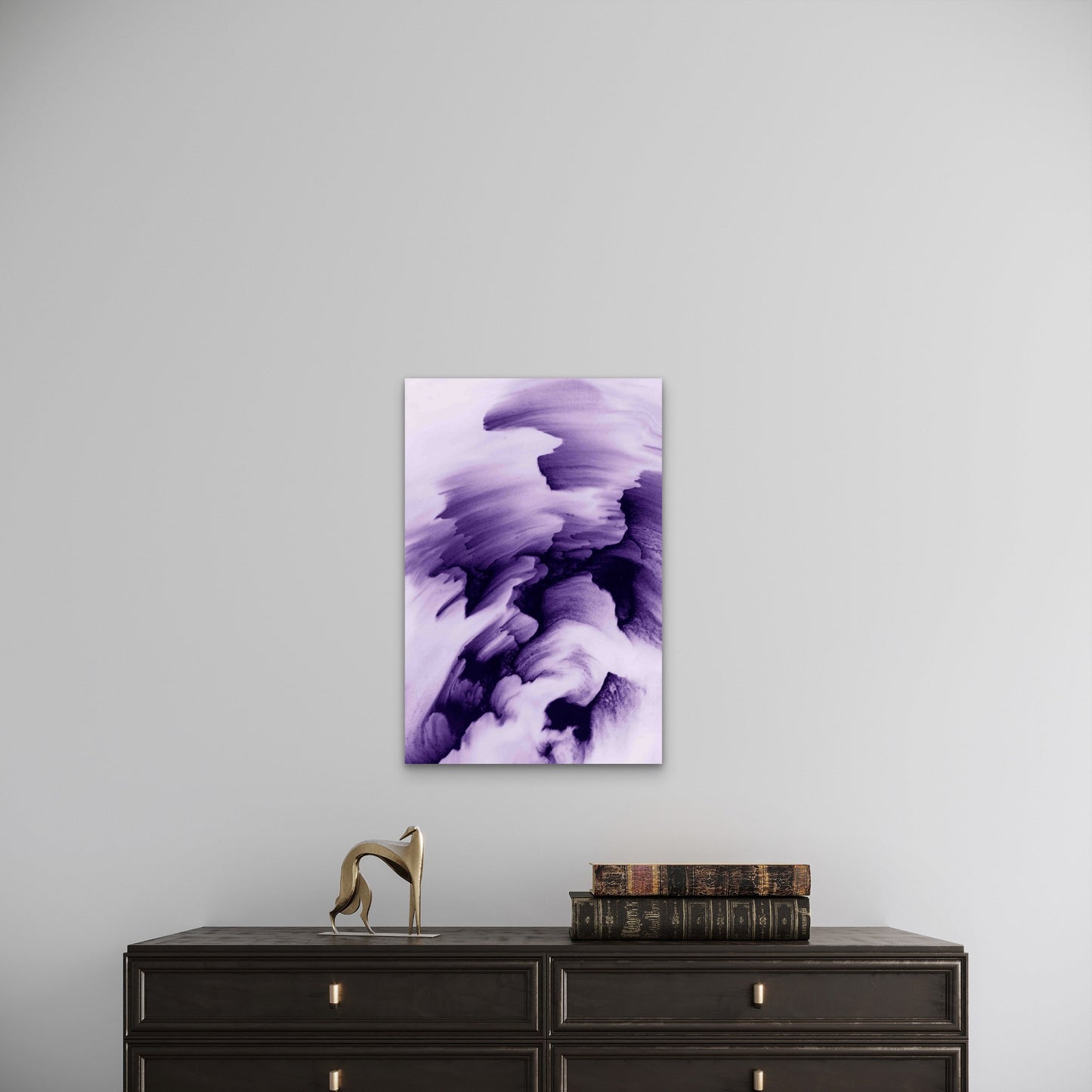 Abstract Violet Artwork 60x90cm Metal Print Ready to Hang