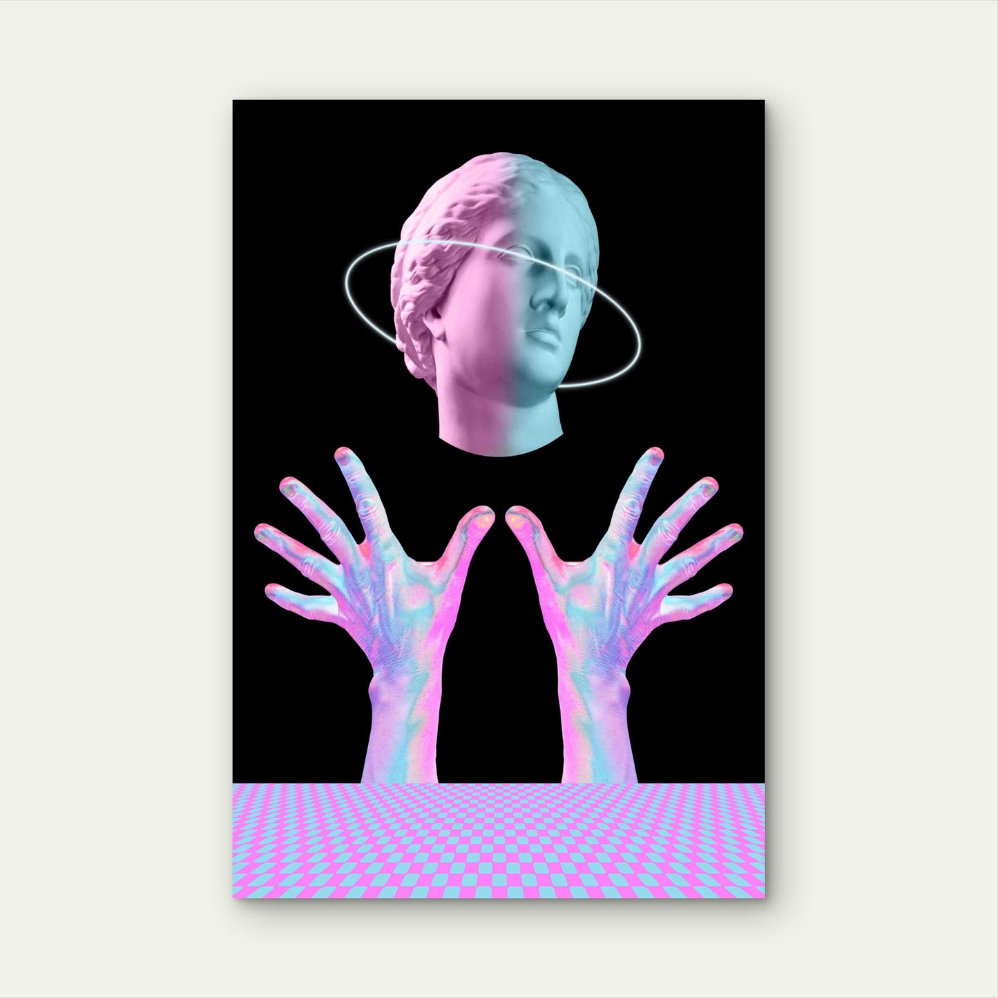 Marble-carved Sculpture 60x90cm Metal Print Ready to Hang