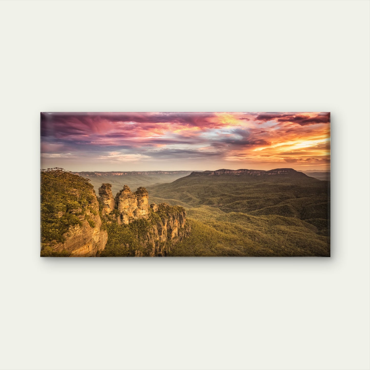 Three Sisters Sunset View Wall Art Canvas Office Home Room Framed 120x60cm