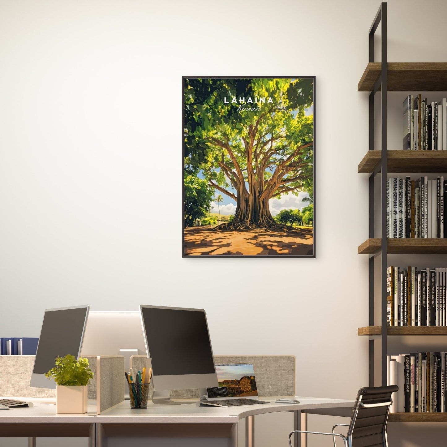 Historic Lahaina Banyan Tree in Maui Travel Poster Print Wall Art - Bella Home Decor