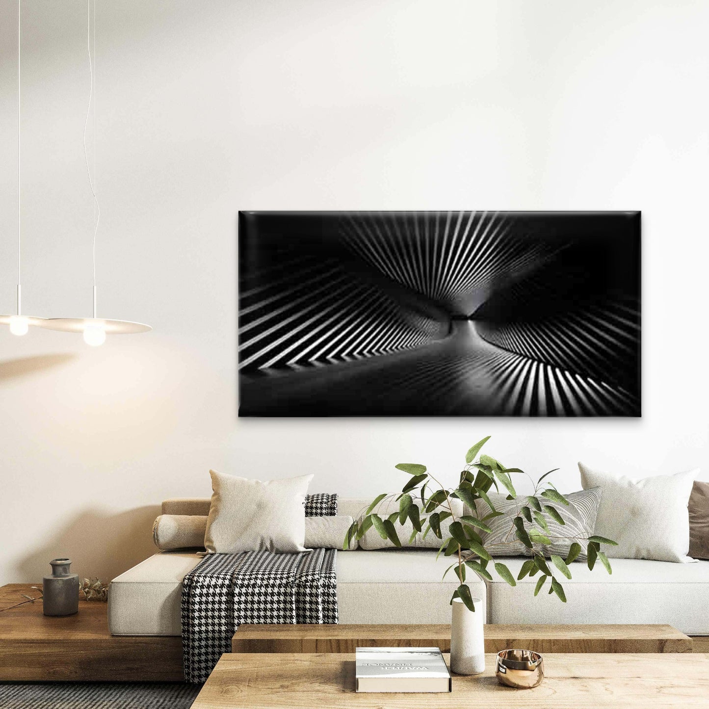 Futuristic Tunnel Pattern Wall Art Canvas Office Home Room Framed 120x60cm - Bella Home Decor