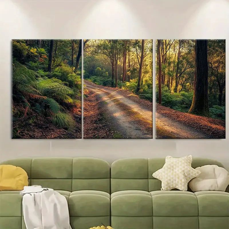 3pcs Yarra Valley Dandenong Forest Australia Wall Art Set Canvas Framed 60x90cm - High Quality Print 100% Australian Made Wall Canvas Ready to Hang