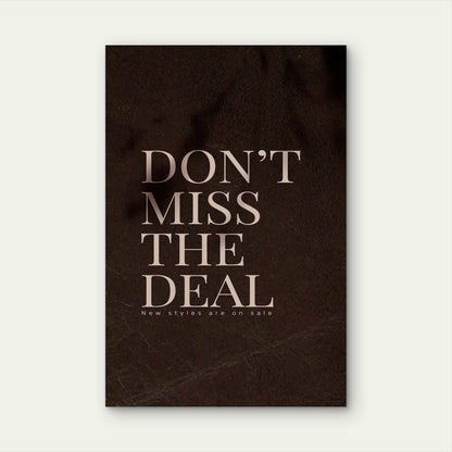 Do Not Miss The Deal Retail Store 5mm thick Plastic Poster Ready to Hang 90x60cm