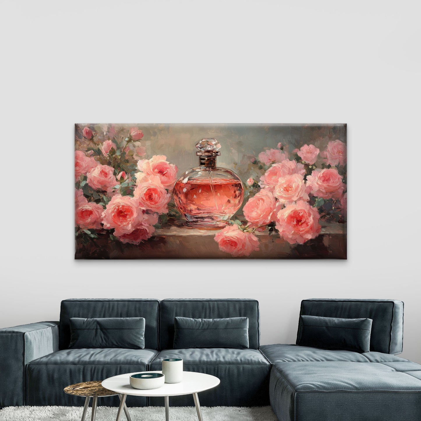 A Scent Of Roses Wall Art Canvas Office Home Room Framed 120x60cm