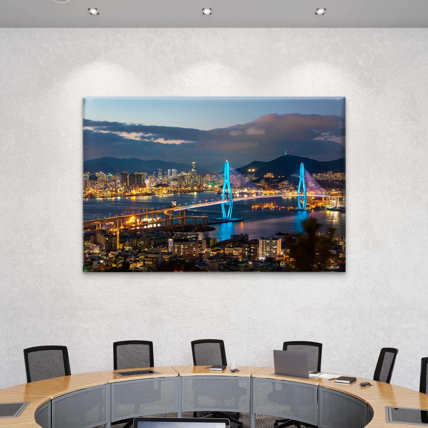 Busan Korea Night City Skyline Wall Art Decor 100% Australian Made