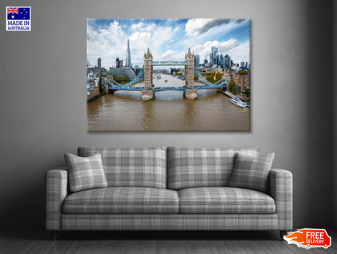 Tower Bridge in Thames River UK Print 100% Australian Made