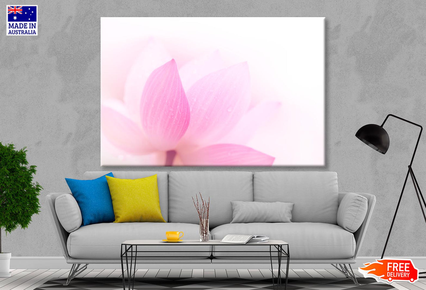 Closeup On Lotus Petal Wall Art Decor 100% Australian Made