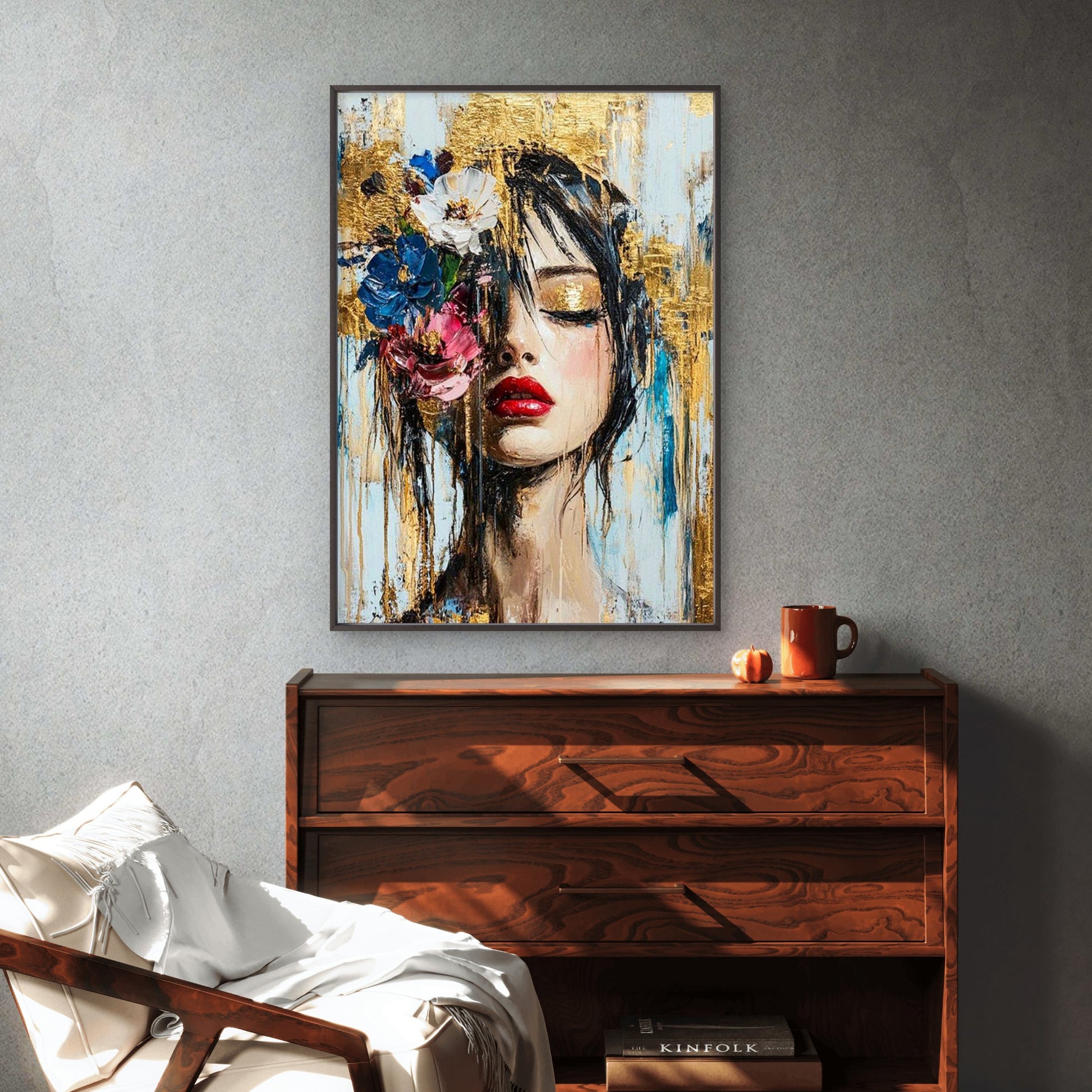 Modern Abstract Floral Fashion Lady Fashion Home Decor Premium Quality Poster Print Choose Your Sizes - Bella Home Decor