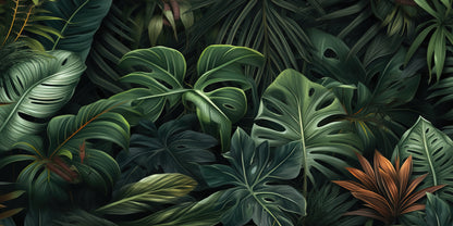 Dark Green Monstera Jungle Wall Art Canvas Office Home Room Framed 120x60cm - Bella Home Decor