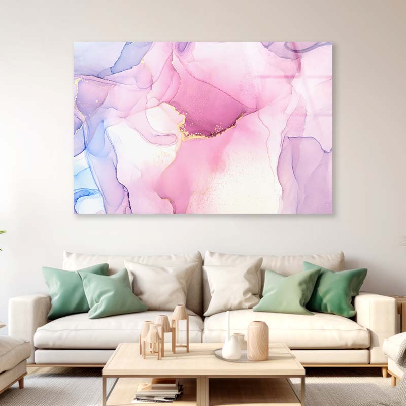 Pink & Purple Abstract Acrylic Glass Print Tempered Glass Wall Art 100% Made in Australia Ready to Hang