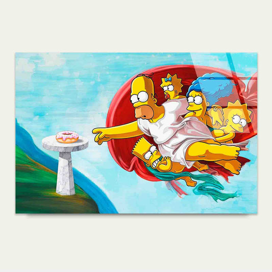 Humorous Yellow Family Tempered Glass Printing Wall Art Australian Made Quality - Bella Home Decor