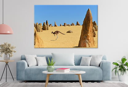 The Pinnacles Desert Western Australia Kangaroo Wall Art Decor 100% Australian Made