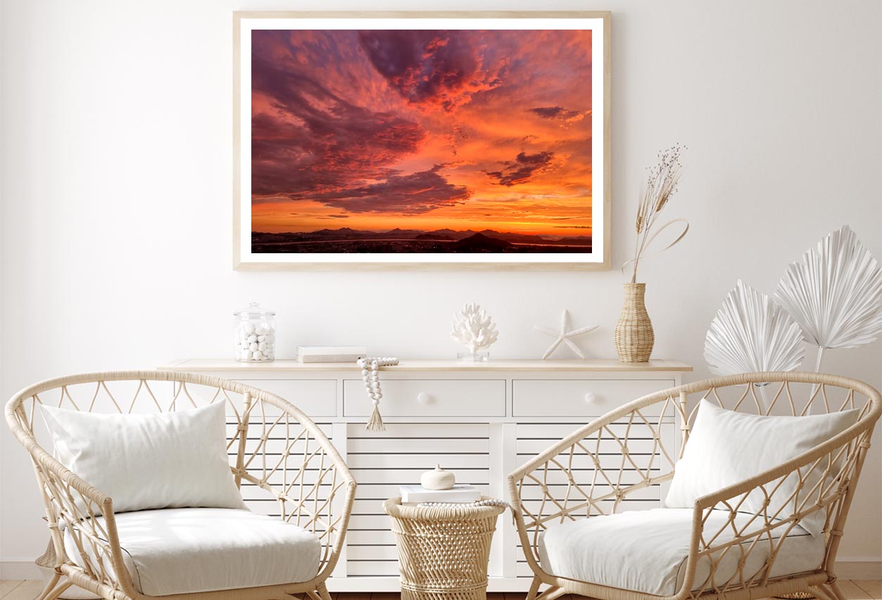 Aerial View Of Dramatic Sky in The Ranch Home Decor Premium Quality Poster Print Choose Your Sizes