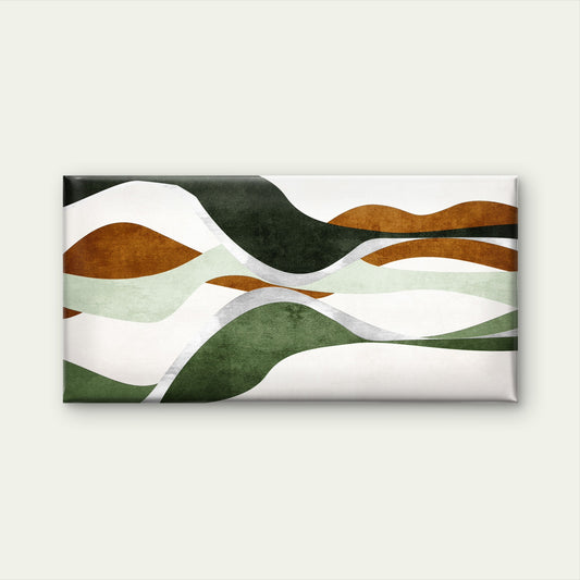 Abstract Green Wavy Curves Wall Art Canvas Office Home Room Framed 120x60cm