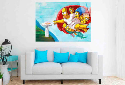 Humorous Yellow Family Tempered Glass Printing Wall Art Australian Made Quality - Bella Home Decor
